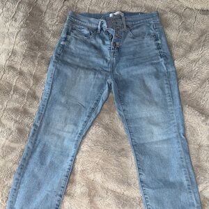 LOFT Medium Wash High-Rise Skinny Jeans with Button Fly